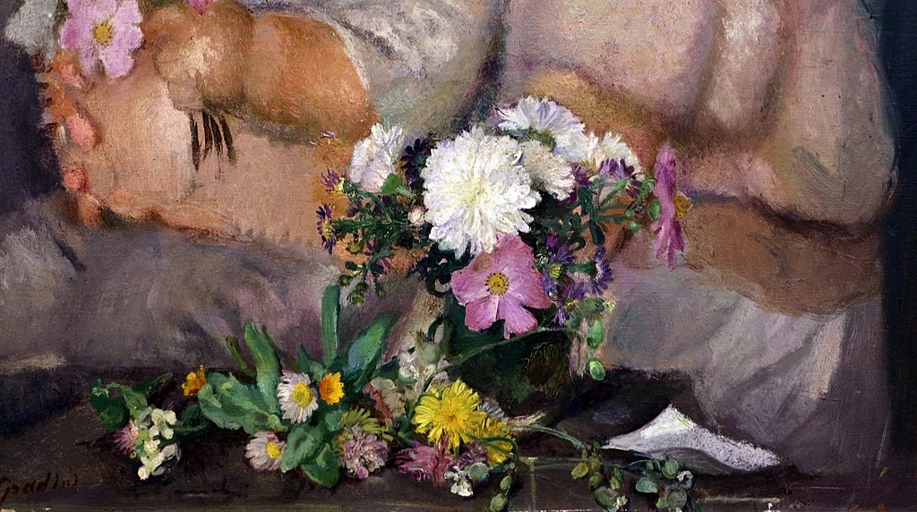 Bambini e fiori (Anna e Lillo coi fiori), 1922 - Galleria d'Arte Moderna, Villa Reale di Milano, dettaglio